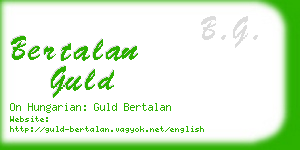 bertalan guld business card